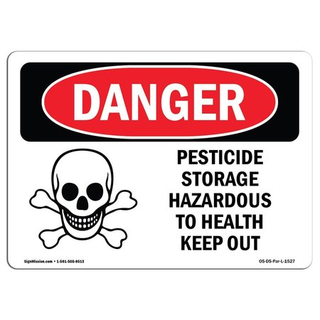 SIGNMISSION OSHA Danger Sign, 3.5" Height, 5" Width, Pesticide Storage Hazardous, Landscape, DS-D-35-L-1527 OS-DS-D-35-L-1527